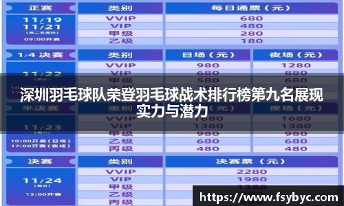 深圳羽毛球队荣登羽毛球战术排行榜第九名展现实力与潜力